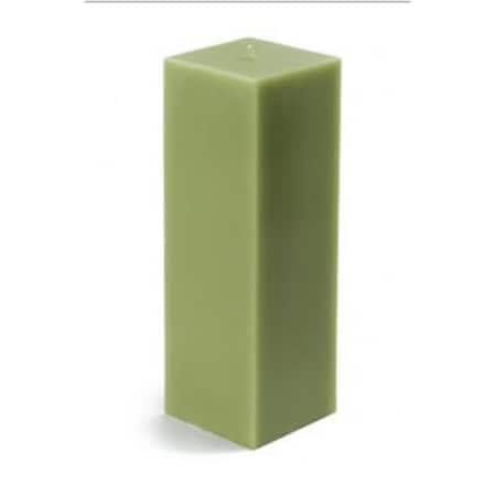 Zest Candle CPZ-157-12 3 x 9 in. Sage Green Square Pillar Candle, 12PK CPZ-157_12